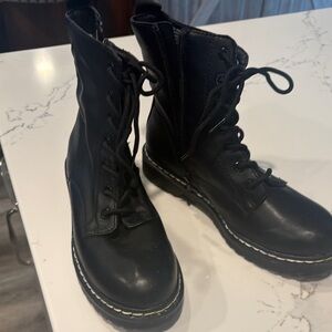 Black Lace-Up Boots